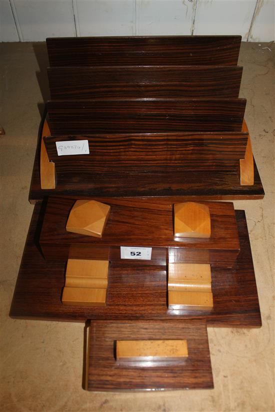 Art Deco wooden desk set